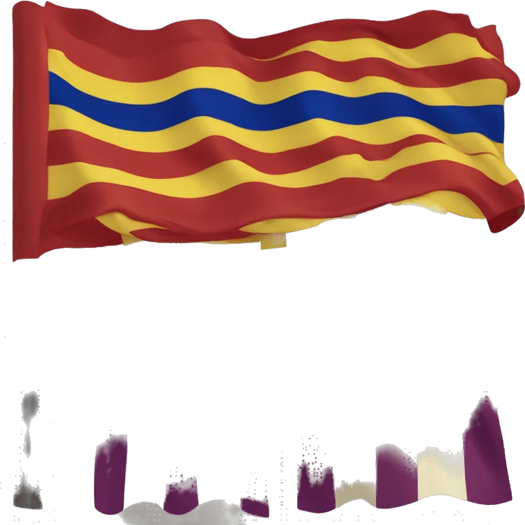 Bandera republicana española (tres franjas horizontales : roja, amarilla, morada) emoji