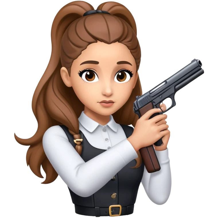 ariana grande holding a gun emoji