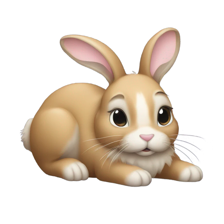Bunny sprawled out on the floor emoji
