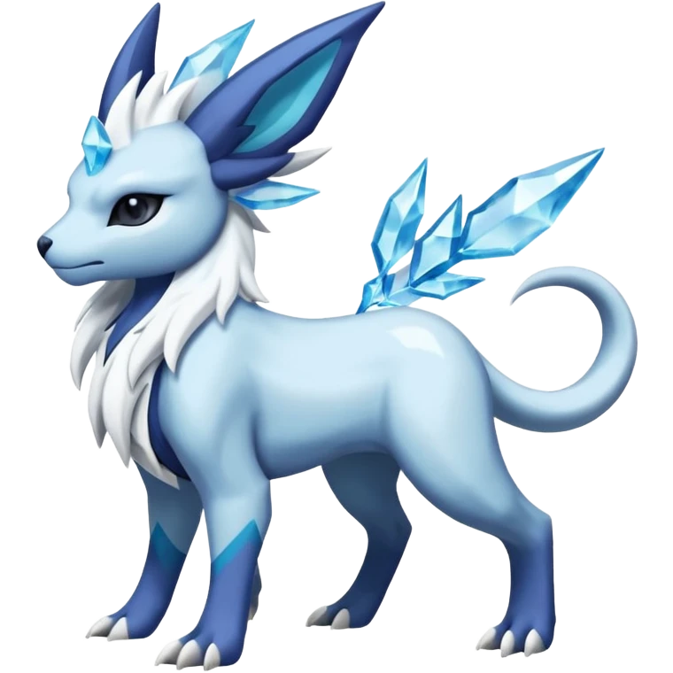 Snowy Flakey Scaly Absol-Glaceon-Suicune-Amaura-Dialga-fusion emoji
