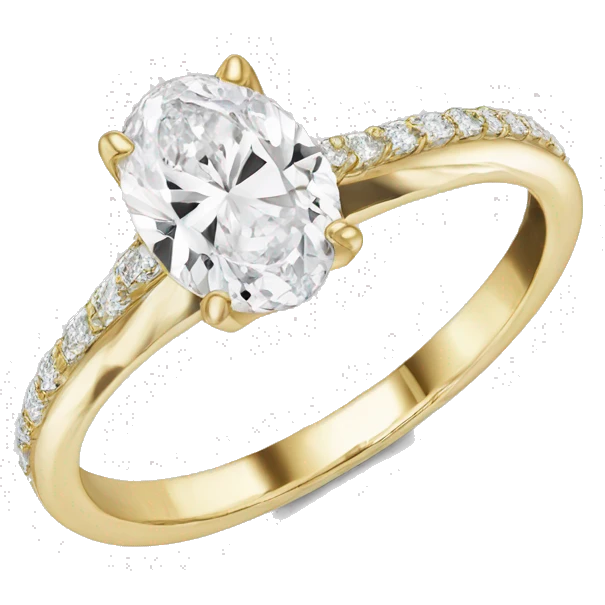 Oval solitire engagement ring yellow gold emoji