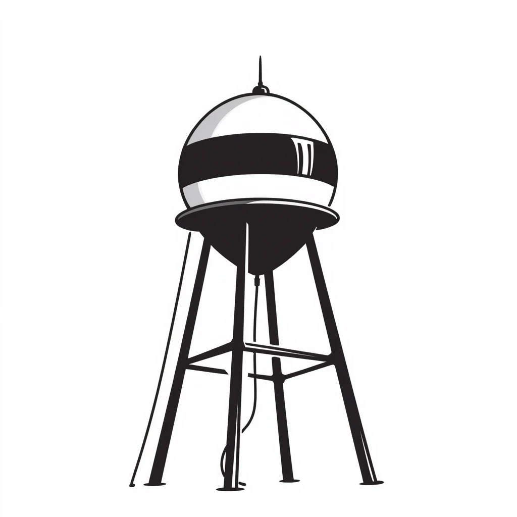 water tower, hand drawn doodle style emoji