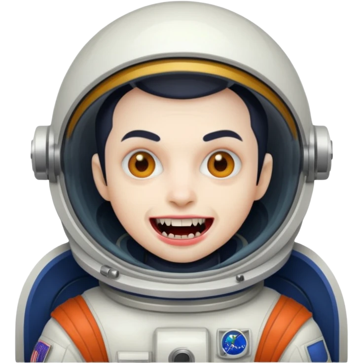 astronaut vampire wearing helmet emoji