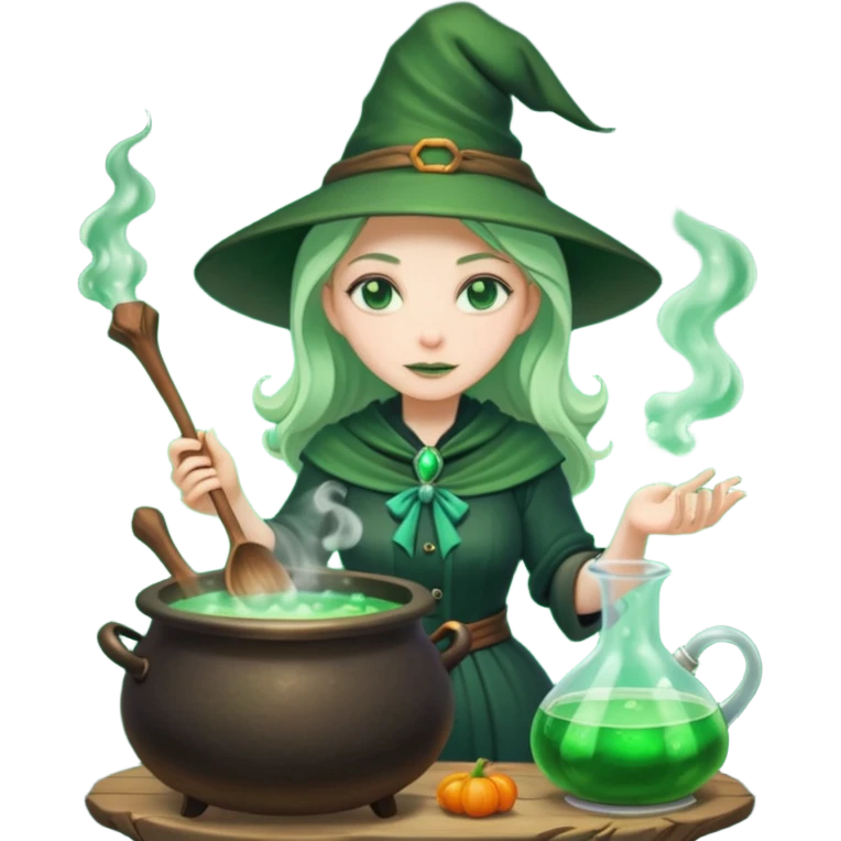 green witch cooking potion emoji