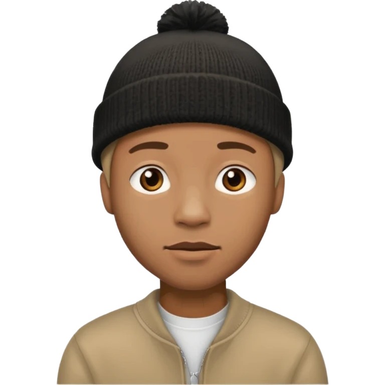 Sassy black man with a light brown beanie on  emoji