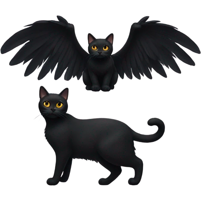 black cat with wings emoji
