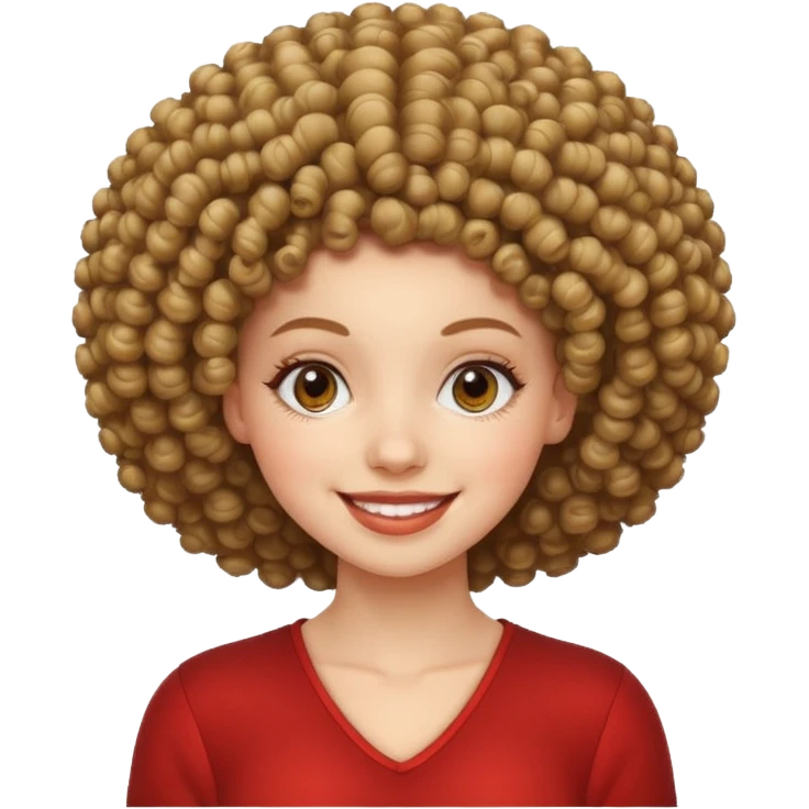 white girl with curly afro emoji