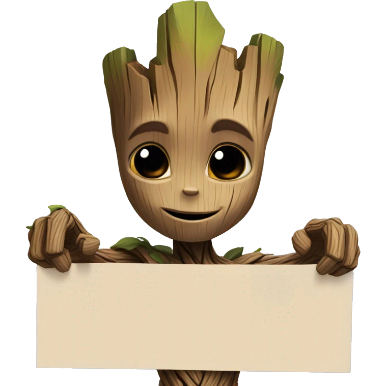 Groot Holding a sign saying i love you  emoji