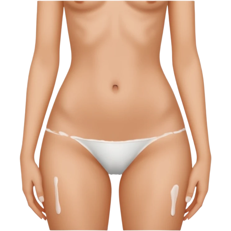 woman white paint out of intimate part all over sfw bare emoji