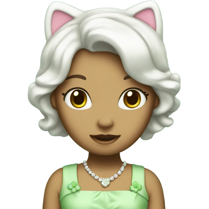 Hello kitty in a light green dress emoji