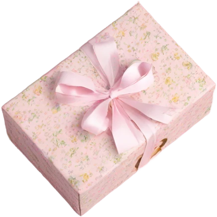 Elegant Rococo pale pink ditsy floral gift box emoji