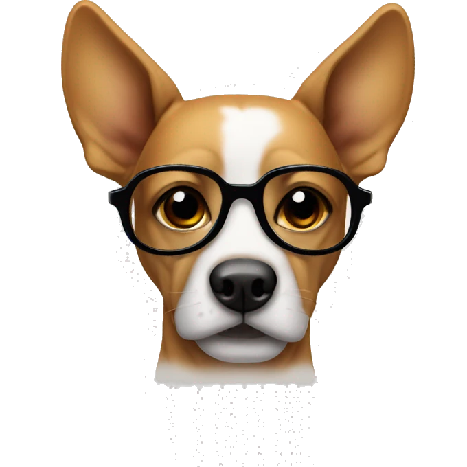 Perro con lentes emoji