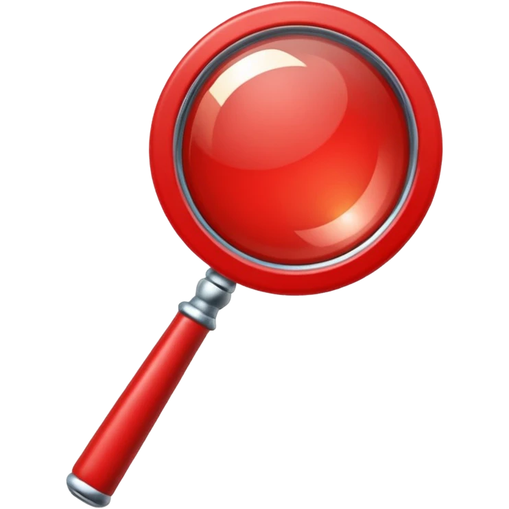 RED Magnifying Glass emoji