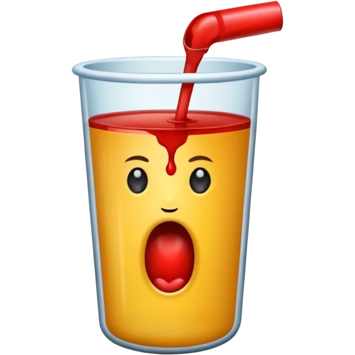 urina com sangue em um copinho de coleta emoji