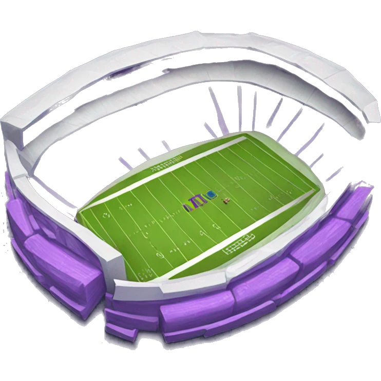 small stadium with purple end zones emoji