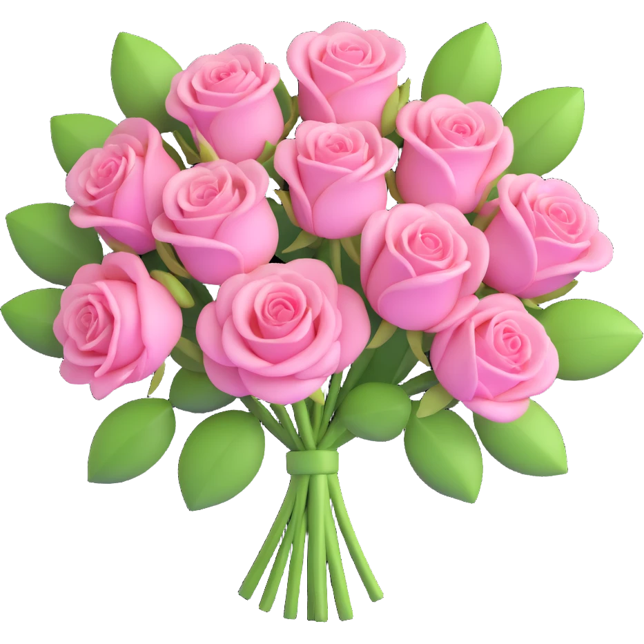 pink rose flower bouquet emoji