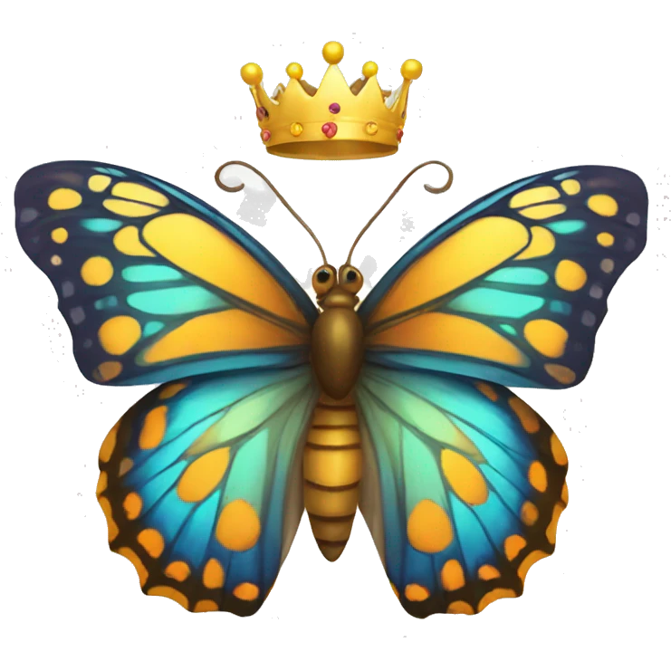 Butterfly with crown emoji