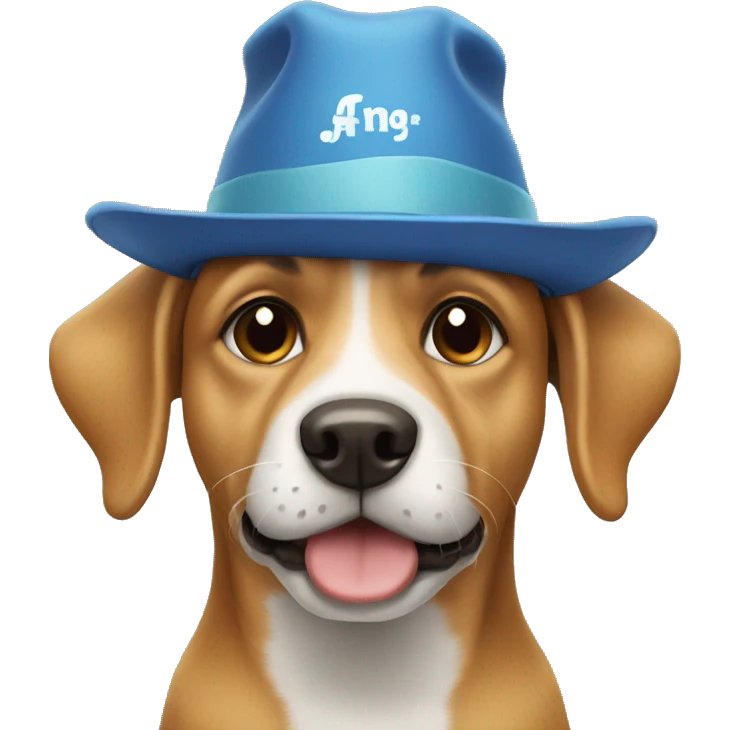 Dog with Promotion hat emoji