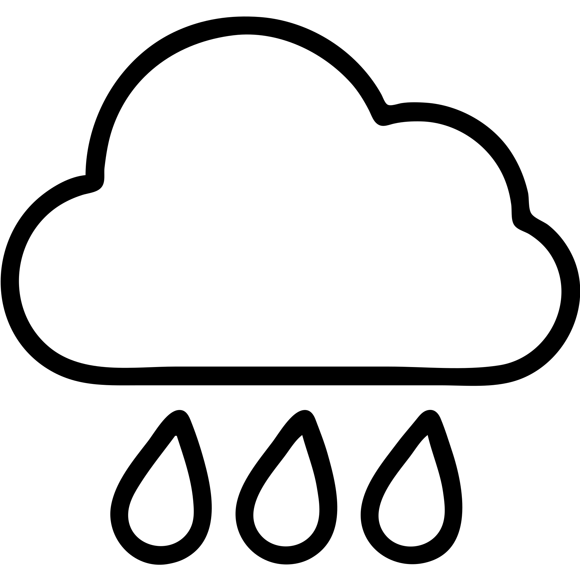 outlined rain icon, no fill emoji