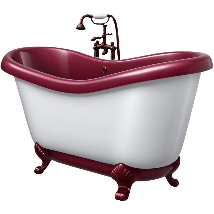 realistic burgundy bathtub emoji