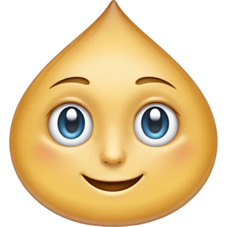 One eye on the left droplet; the right eye is absent but subtly hinted (indentation, ripple, or reflection). Clean emoji style, soft lighting, simple shapes, white/transparent background, high-resolution, friendly. emoji