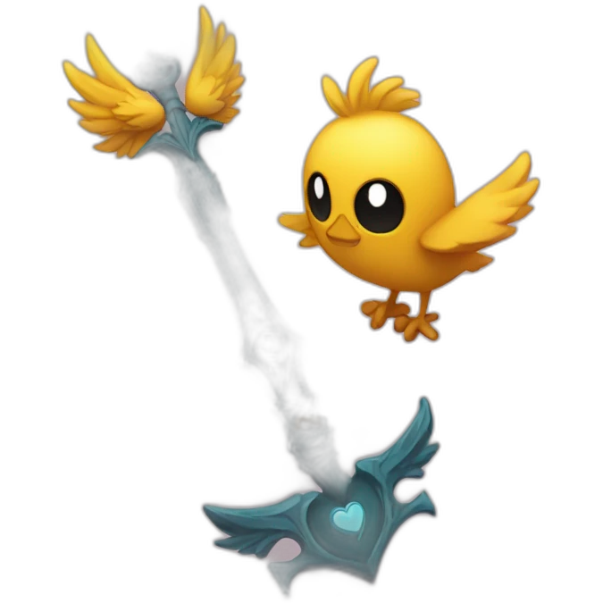 keyblade hearts with a bird man  emoji