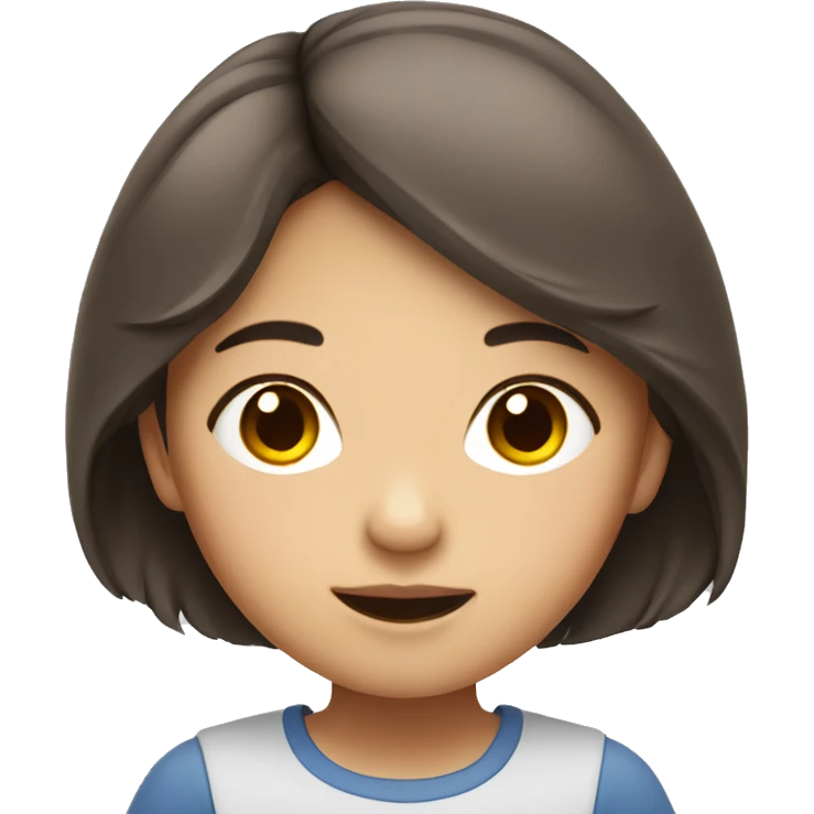 Asian girl with brown hair grow up in Australia  emoji