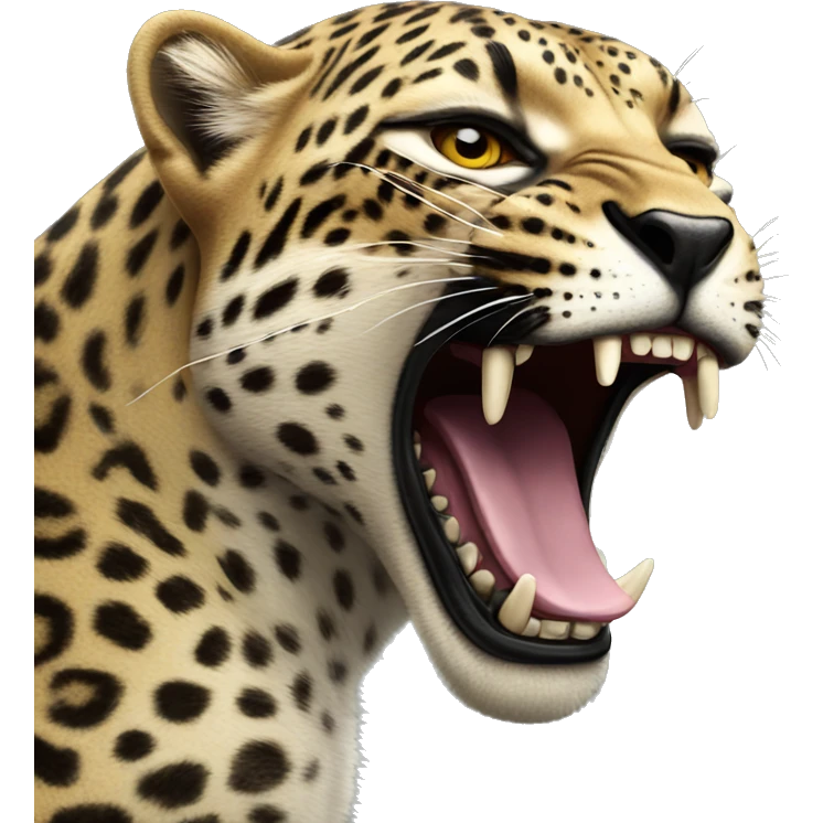 A leopard growling  emoji