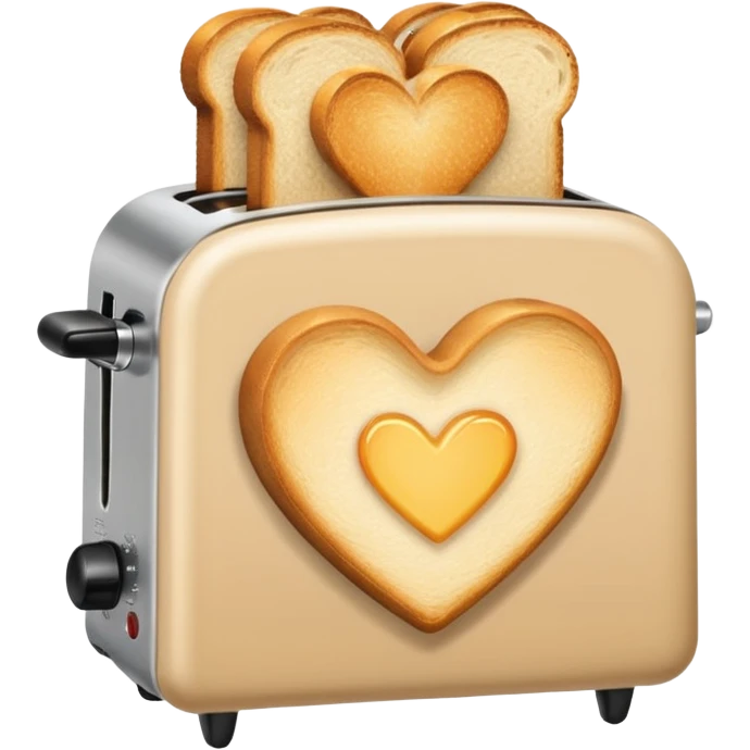 Light Beige heart toaster with toast  emoji