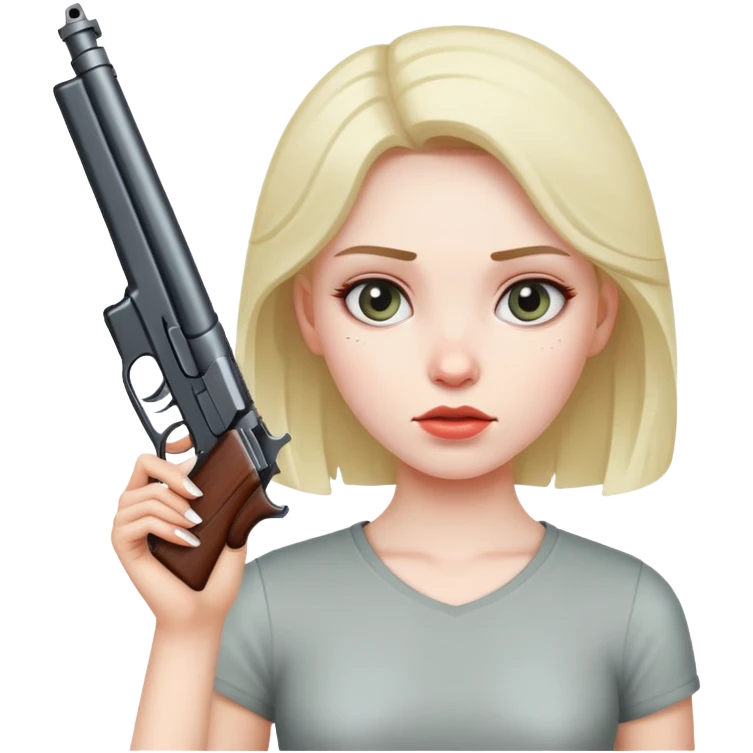 A girl holding a gun to her head emoji