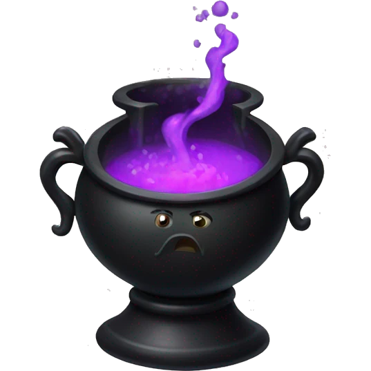 black cauldron with potion emoji