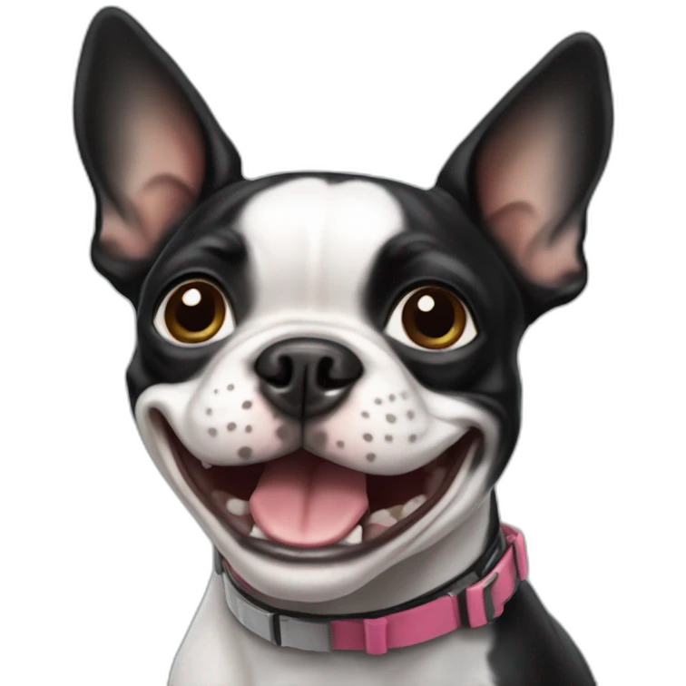 Boston terrier smiling emoji