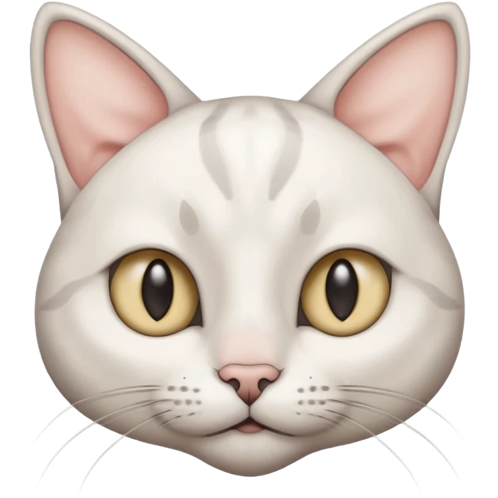 autistic cat that is white with grey ears side eyeing  emoji