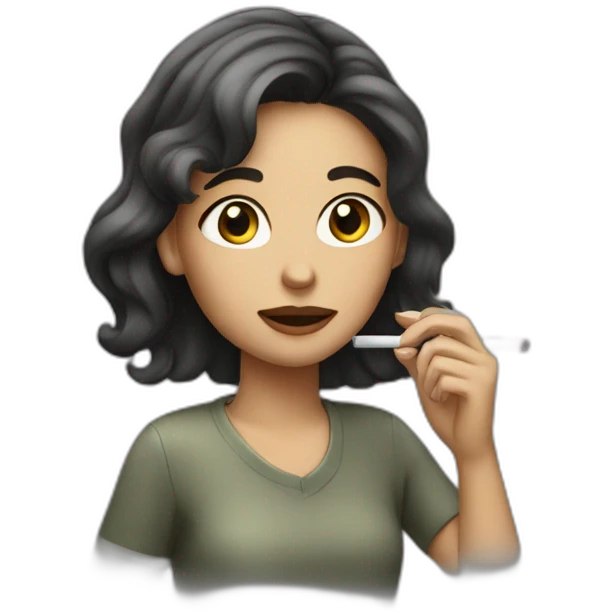 A girl smoke a cigarette emoji