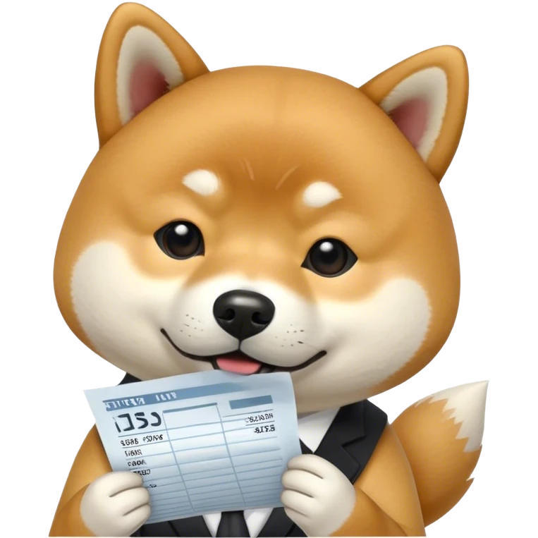 Shiba Inu doing taxes emoji