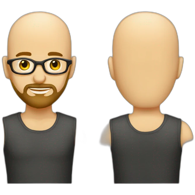 Bald-head-gold-rim-glasses-light-beard emoji