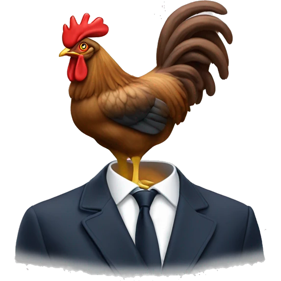 Macron sur le coq emoji