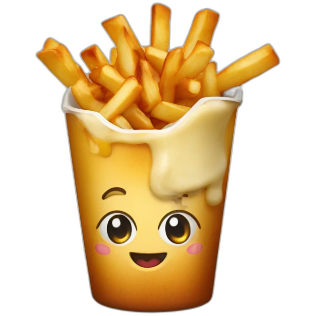Poutine qui mange une poutine emoji