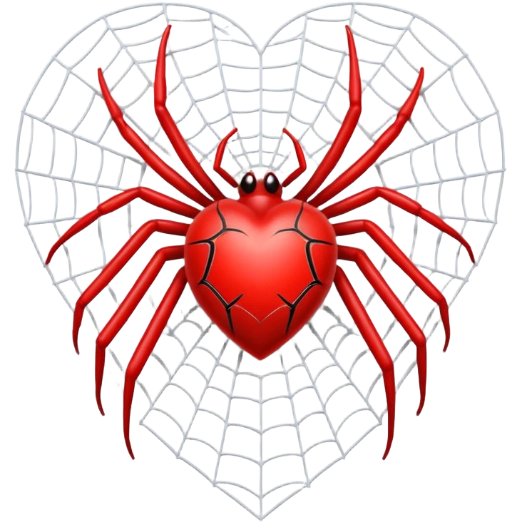 An heart emoji made up of SPIDER web emoji