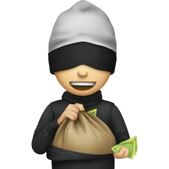 A robber with A bag with money emoji