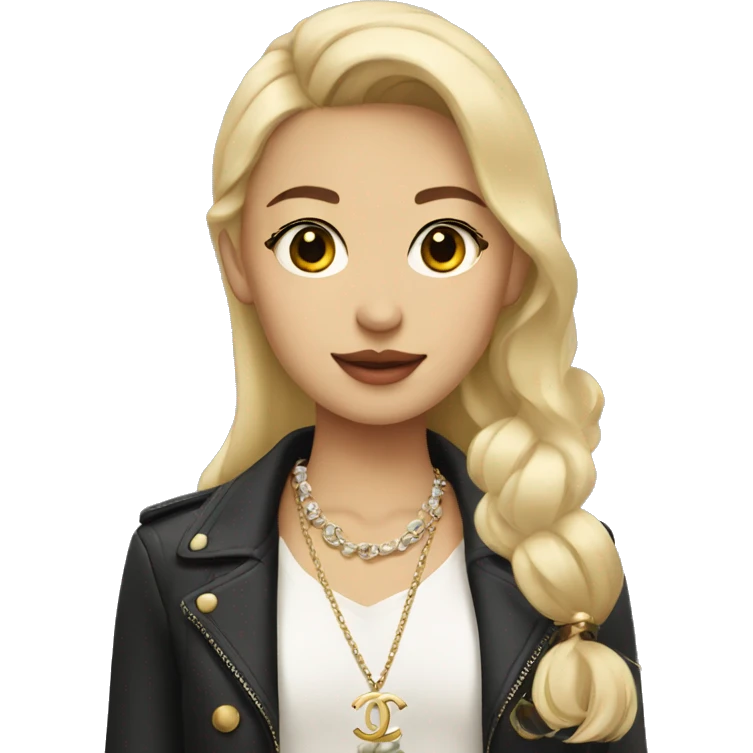 Blonde Asian girl with Chanel bag and necklace emoji