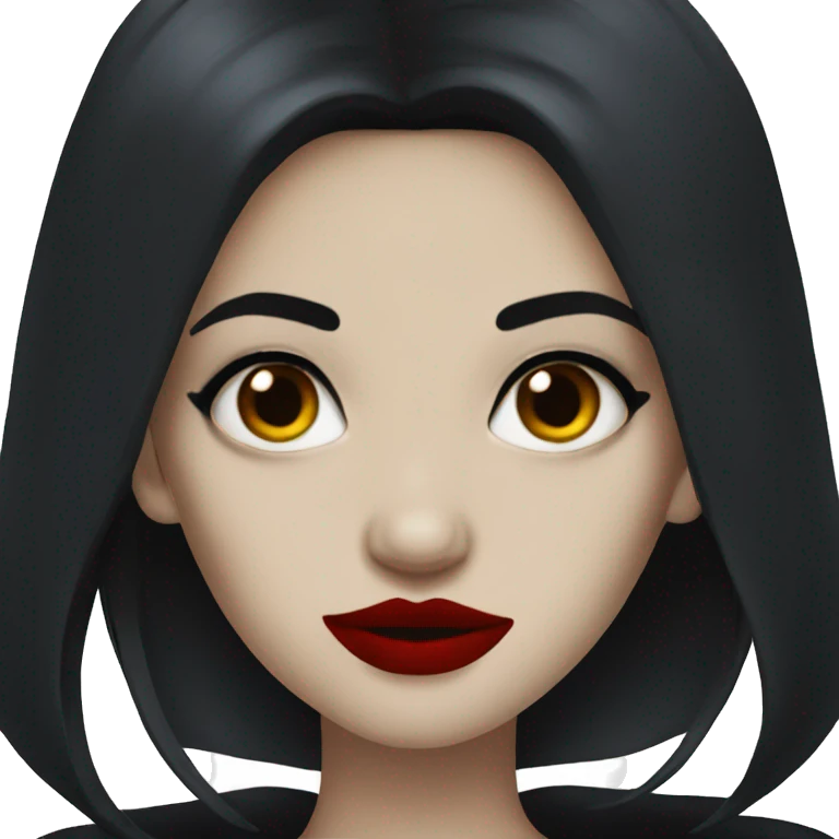 vampire girl red lips black hair emoji