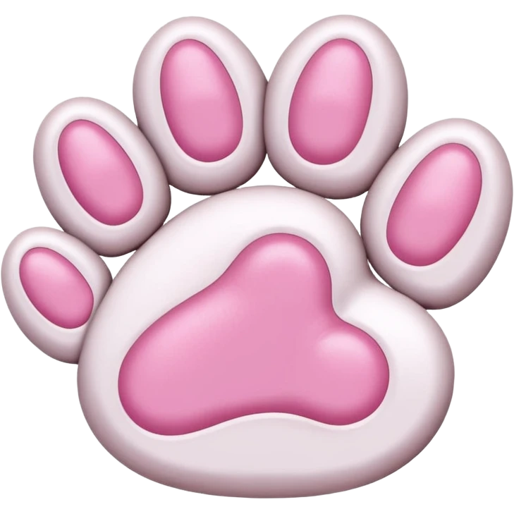 cat paw, cute feline foot with pink paw pads emoji