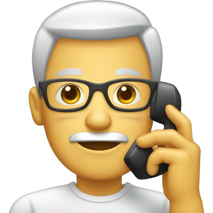 personne âgée au téléphone emoji