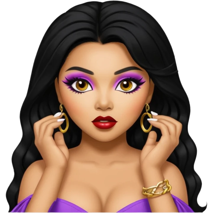 Lil Kim with black hair emoji