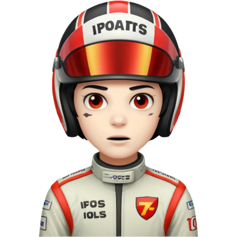 zombie formula 1 racer black haired emoji