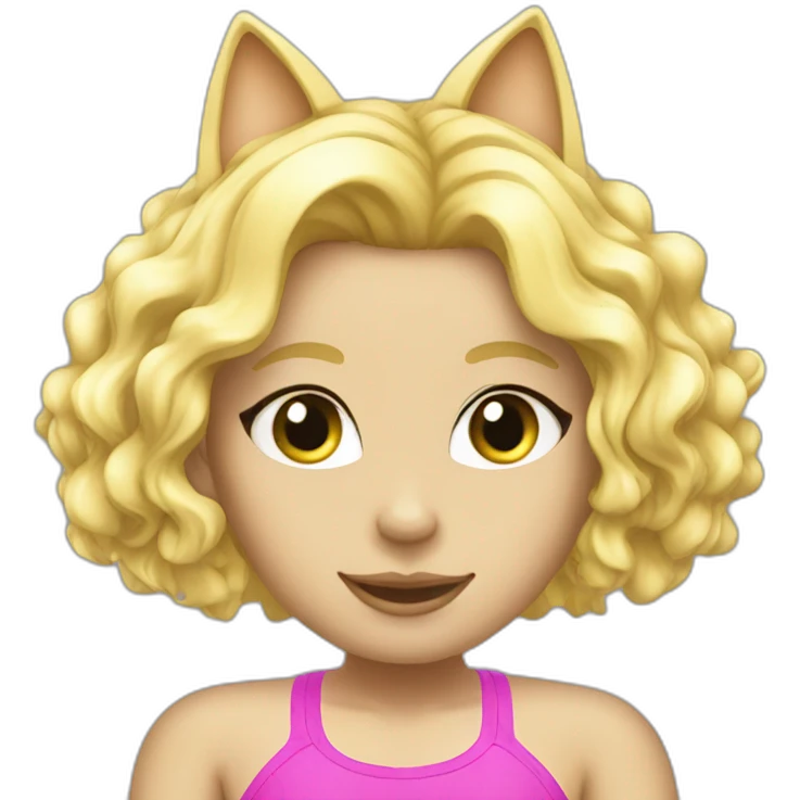 hot catgirl blonde swim suit emoji