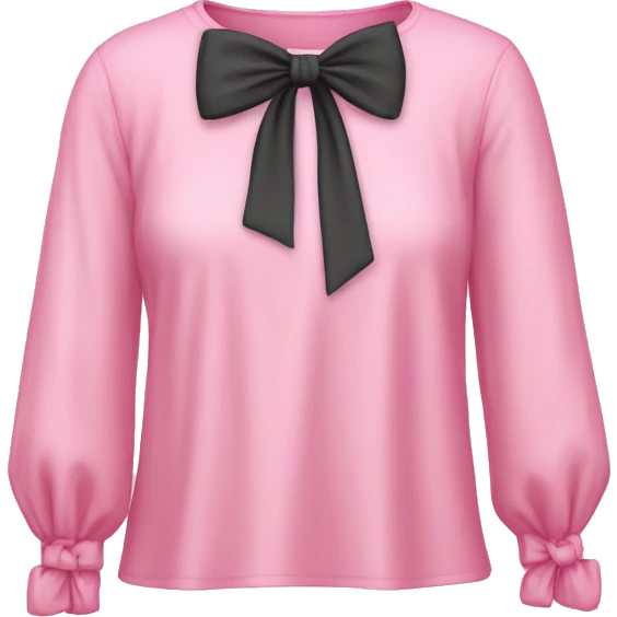 Pink long sleeve top with a tied bow  emoji