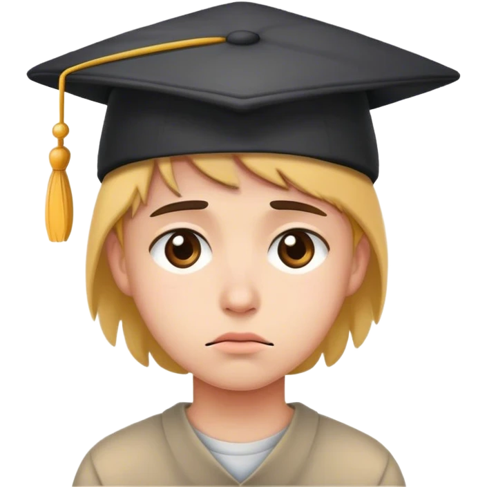 sad student hat emoji