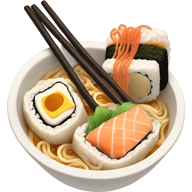 Ramen and sushi emoji